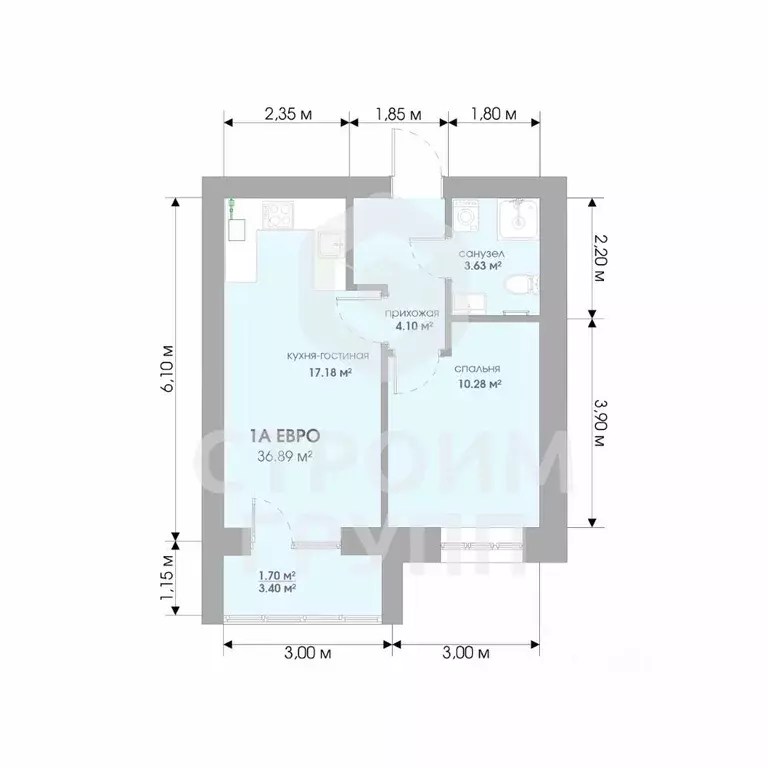 1-к кв. Владимирская область, Суздаль  (36.89 м) - Фото 2