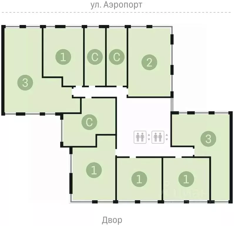 Студия Новосибирская область, Новосибирск ул. Аэропорт, 88 (44.2 м) - Фото 1