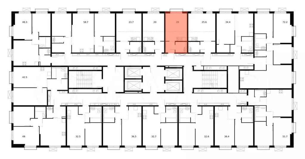 Квартира-студия, 20 м, 2/38 эт. - Фото 1