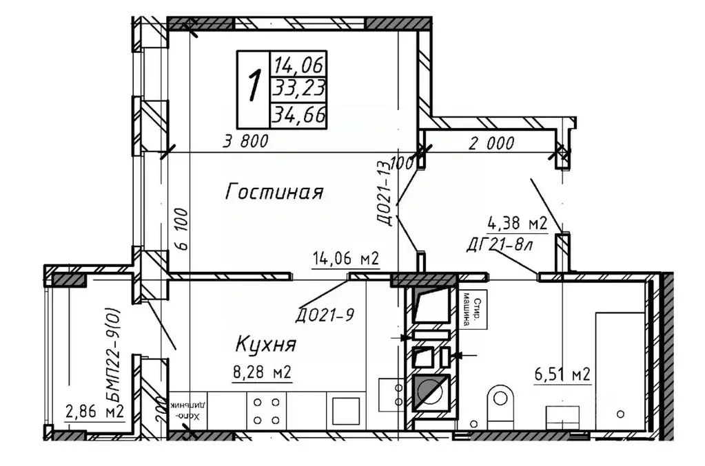 1-к кв. Калужская область, Калуга Азаровская ул., 40к4 (34.66 м) - Фото 0