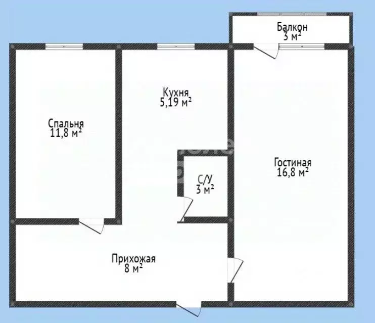 2-к кв. Дагестан, Махачкала ул. Абдулхакима Исмаилова, 4 (45.5 м) - Фото 2