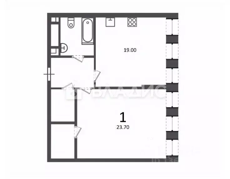 1-к кв. Москва ул. Светланова, 11к2 (59.2 м) - Фото 2