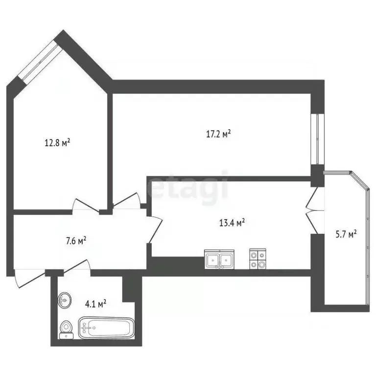 2-к кв. Краснодарский край, Анапа Анапское ш., 32к6 (61.0 м) - Фото 2