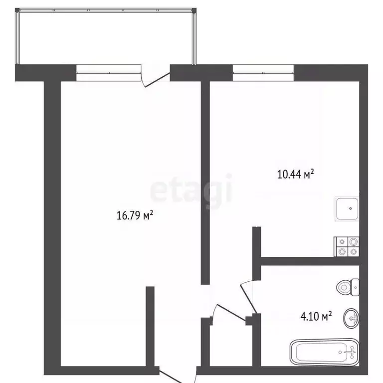 1-к кв. Тюменская область, Тюмень Широтная ул., 213к1 (35.1 м) - Фото 2