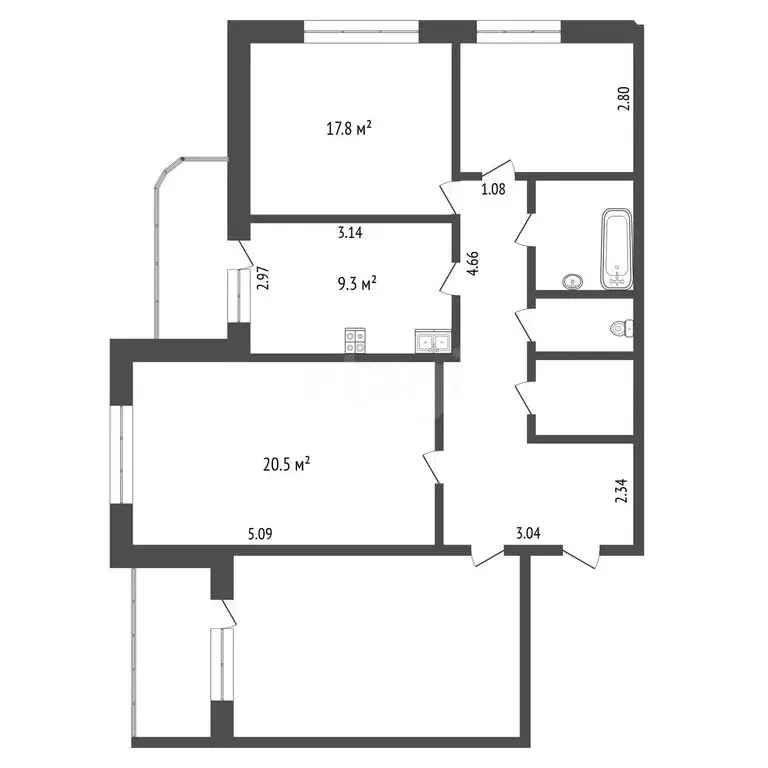 4-комнатная квартира: Тюмень, микрорайон Восточный, улица ... - Фото 0