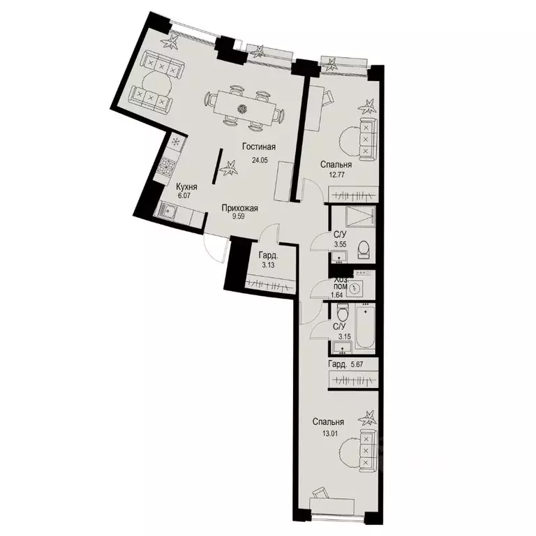 3-к кв. Санкт-Петербург ул. Профессора Попова, 38 (82.63 м) - Фото 0