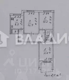3-к кв. Воронежская область, Воронеж ул. Генерала Лизюкова, 56 (62.1 ... - Фото 2