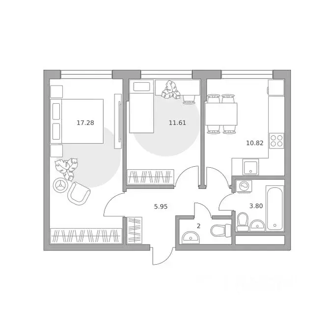 2-к кв. Московская область, Мытищи ул. Красная Слобода (51.46 м) - Фото 0