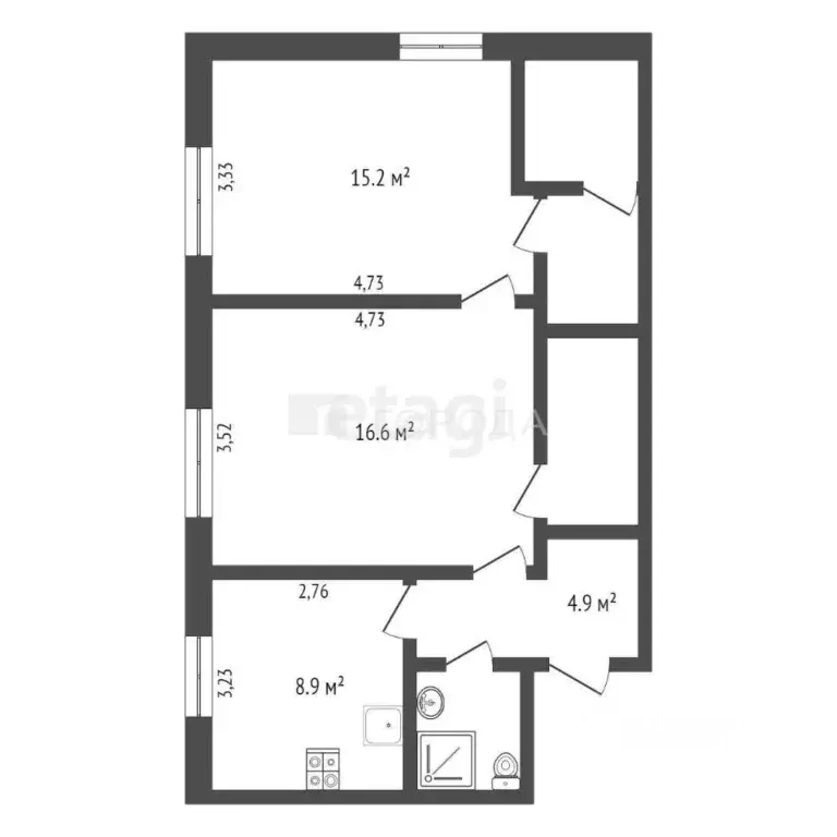 2-к кв. Новосибирская область, Новосибирск ул. Связистов, 154 (55.8 м) - Фото 1