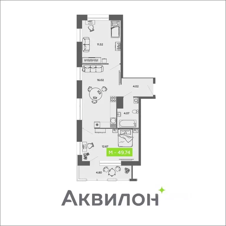 2-к кв. Архангельская область, Архангельск Привокзальный мкр,  (49.74 ... - Фото 0