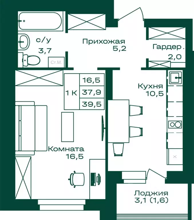 1-к кв. Алтай, Майминский район, с. Майма  (39.5 м) - Фото 0