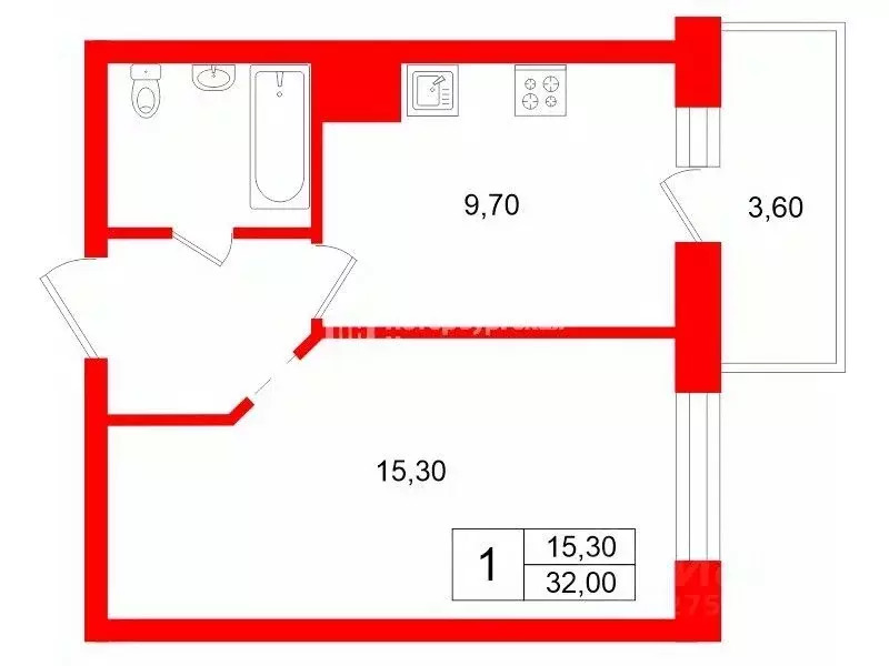 1-к кв. Ленинградская область, Всеволожский район, Заневское городское ... - Фото 2