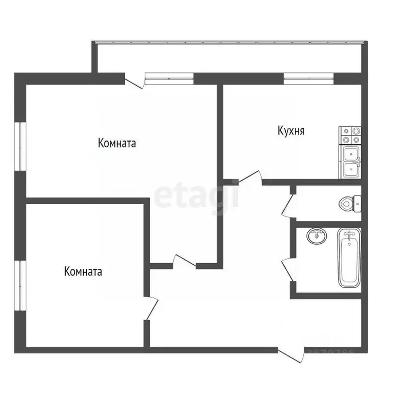 2-к кв. Самарская область, Тольятти ул. Мира, 83 (48.1 м) - Фото 1