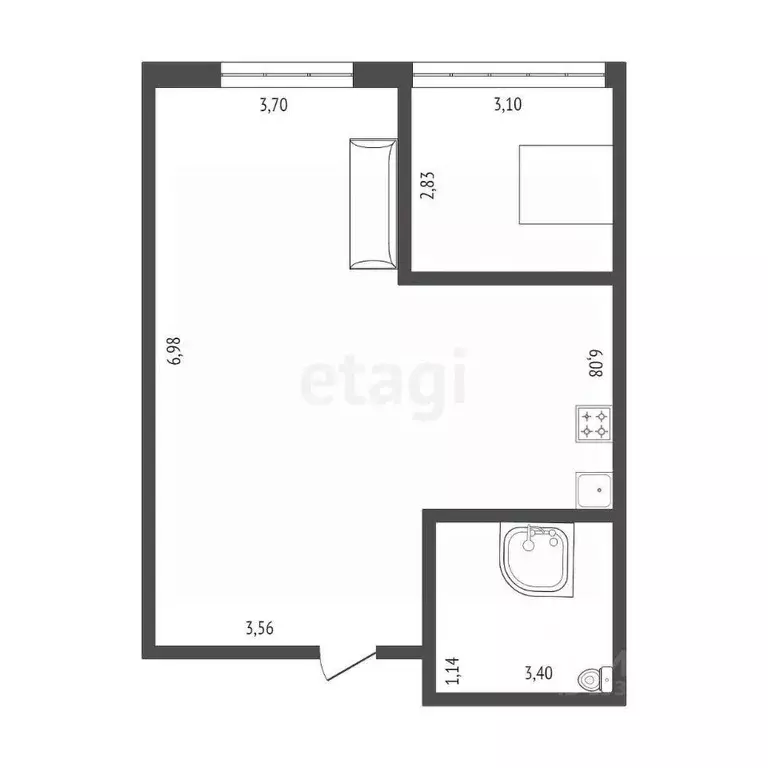 2-к кв. Кемеровская область, Кемерово ул. Дружбы, 31А (53.8 м) - Фото 1