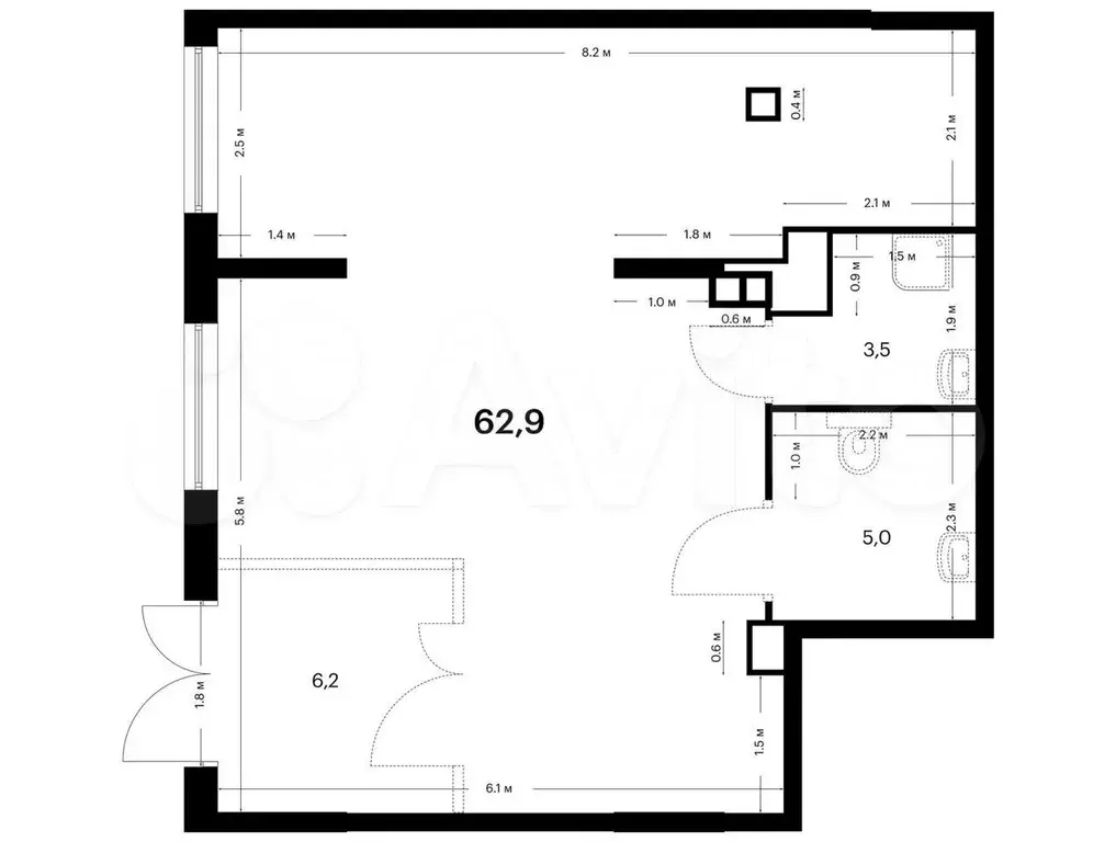 Продам помещение свободного назначения, 62.9 м - Фото 0