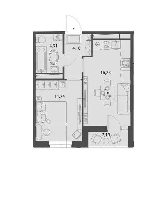Продаётся 1-к квартира, 37.54 м - Фото 0