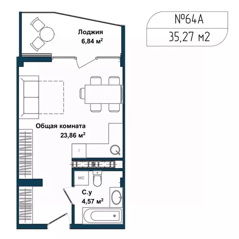 1-к кв. Севастополь ул. Летчиков, 10к4 (34.5 м) - Фото 0