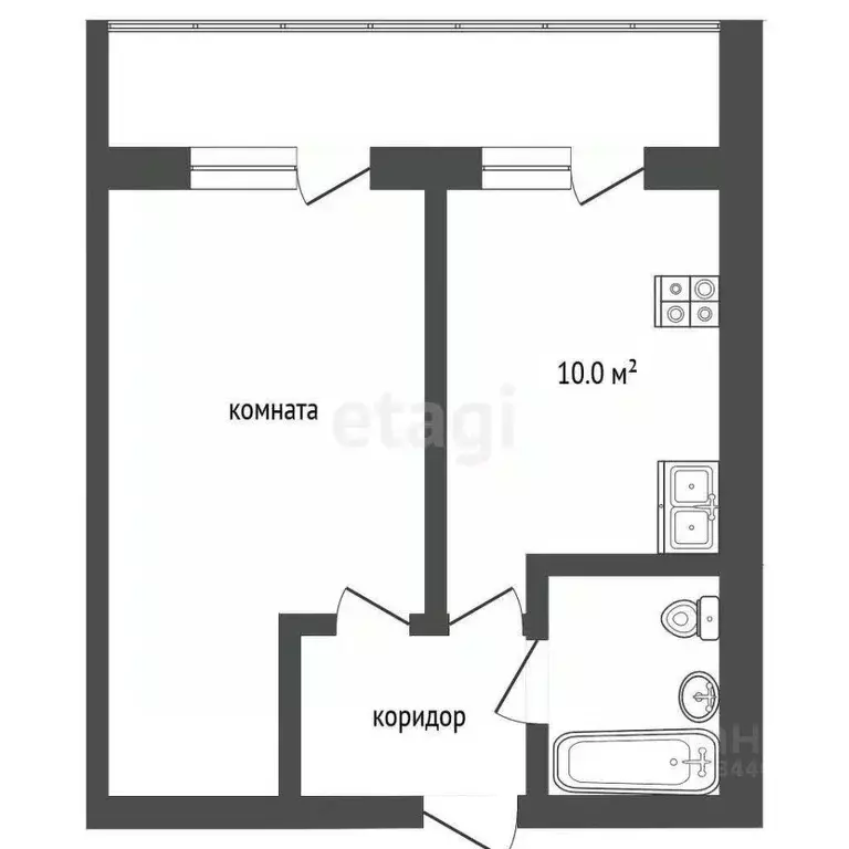 1-к кв. Тюменская область, Тюмень ул. Ю.-Р.Г. Эрвье, 10 (36.8 м) - Фото 2