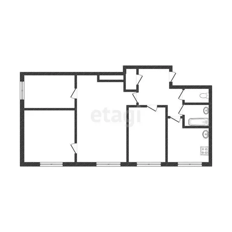 4-комнатная квартира: Омск, улица 12 Декабря, 64 (60.3 м) - Фото 0