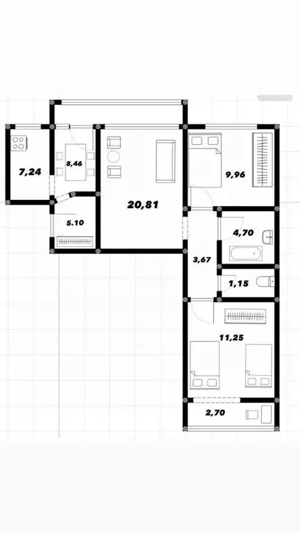 3-к кв. Ульяновская область, Ульяновск Кузоватовская ул., 34 (72.34 м) - Фото 1