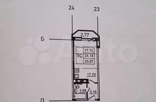 Квартира-студия, 26 м, 4/12 эт. - Фото 0