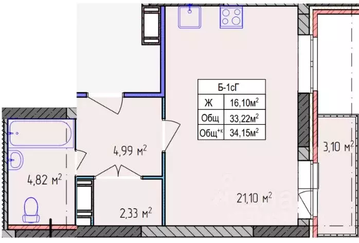 1-к кв. Ярославская область, Ярославль ул. Строителей, 18 (34.0 м) - Фото 1