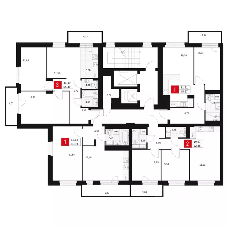 3-к кв. Башкортостан, Уфа ул. Большая Московская, 11 (65.4 м) - Фото 2