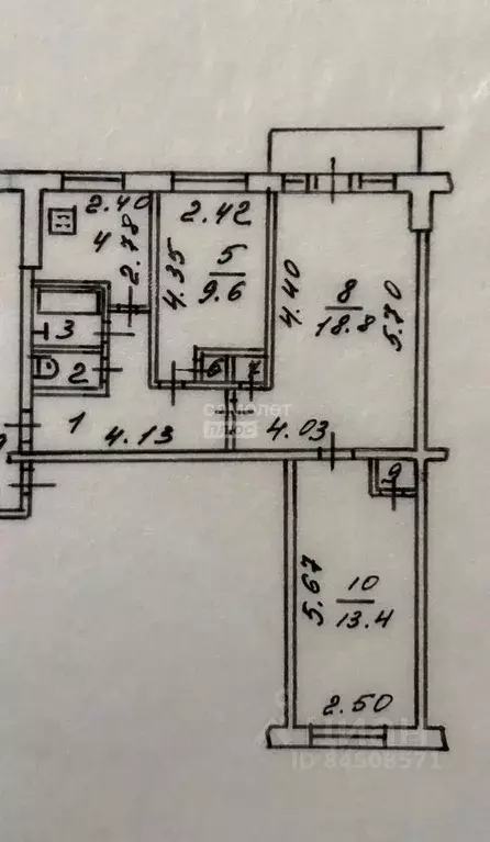 3-к кв. Калужская область, Калуга ул. Валентины Никитиной, 35 (60.3 м) - Фото 2