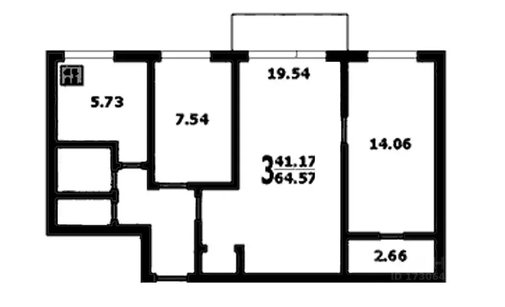 3-к кв. Москва ул. Кутузова, 1 (64.0 м) - Фото 1