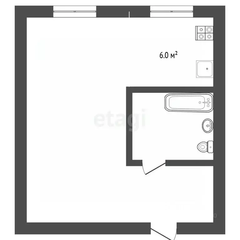 1-к кв. Тюменская область, Тюмень Киевская ул., 61 (31.0 м) - Фото 2