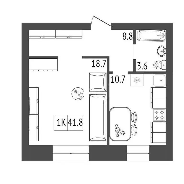 Продаётся 1-к квартира, 41.8 м - Фото 0