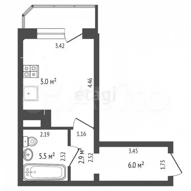 Квартира-студия, 28 м, 13/15 эт. - Фото 0