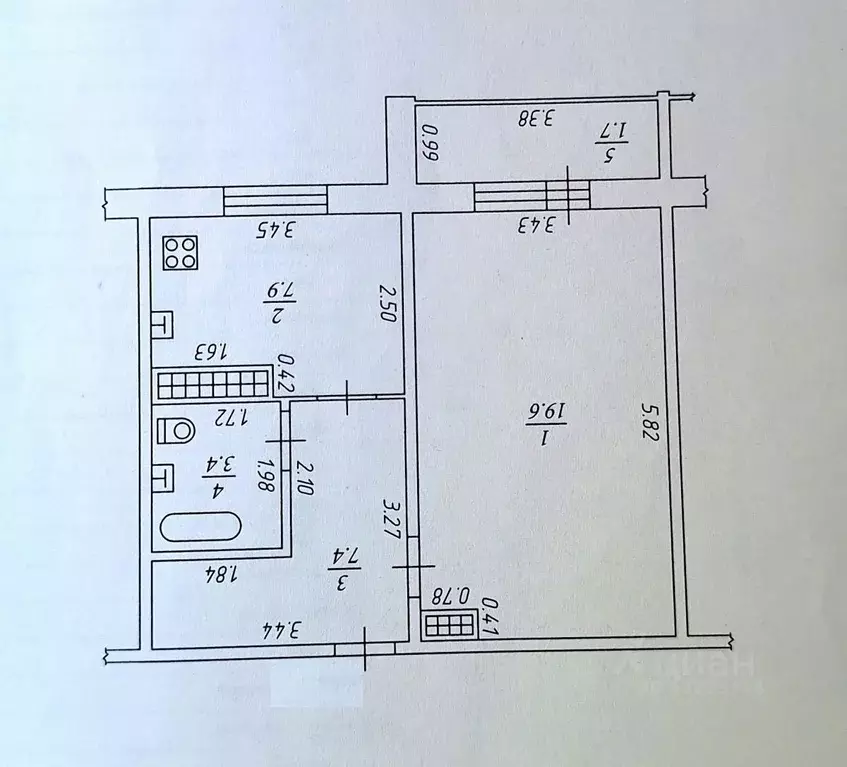 1-к кв. Татарстан, Нижнекамск просп. Мира, 76 (40.0 м) - Фото 1
