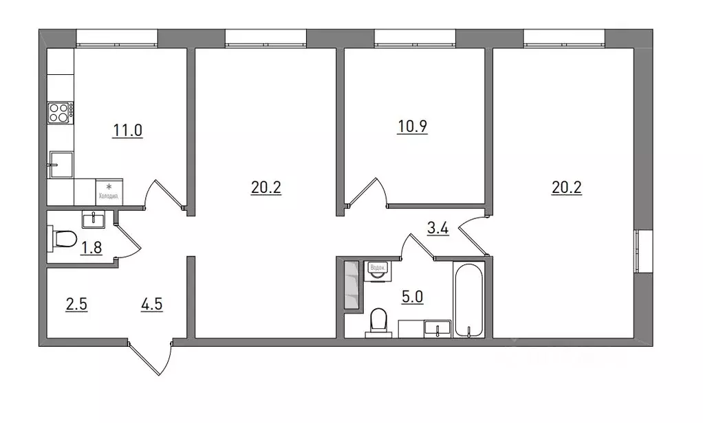 3-к кв. Кировская область, Киров бул. Прибрежный, 6 (79.5 м) - Фото 2
