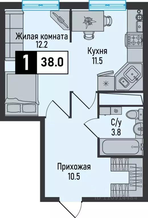 1-к кв. Ставропольский край, Железноводск городской округ, пос. ... - Фото 1