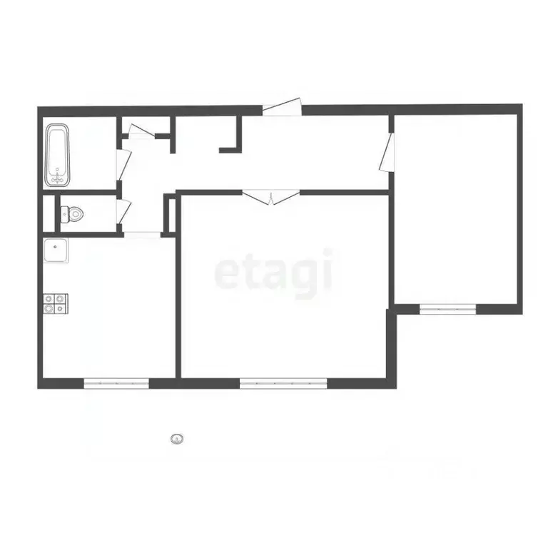 2-к кв. Кемеровская область, Прокопьевск просп. Строителей, 11 (51.7 ... - Фото 2