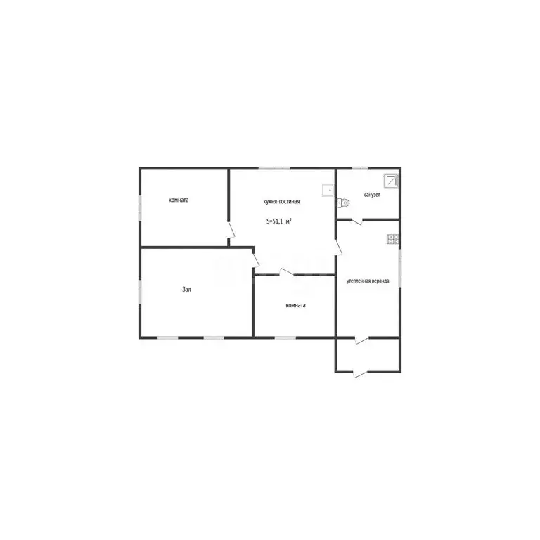 Дом в село Соколово, улица Лермонтова (51.1 м) - Фото 1