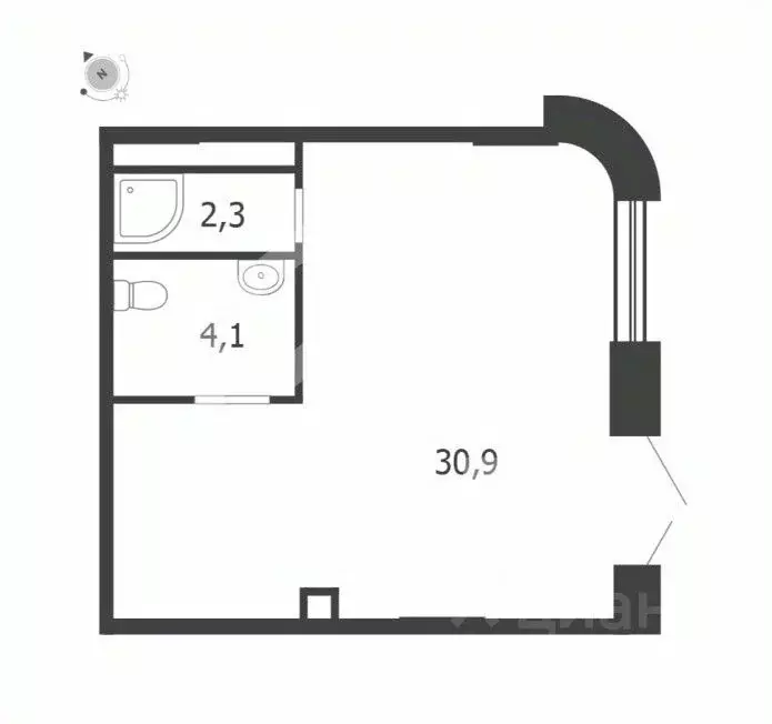 Торговая площадь в Москва 3-я оч., Шагал жилой комплекс, к3.3 (37 м) - Фото 2
