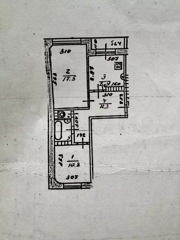 2-к. квартира, 54,5 м, 5/5 эт. - Фото 0