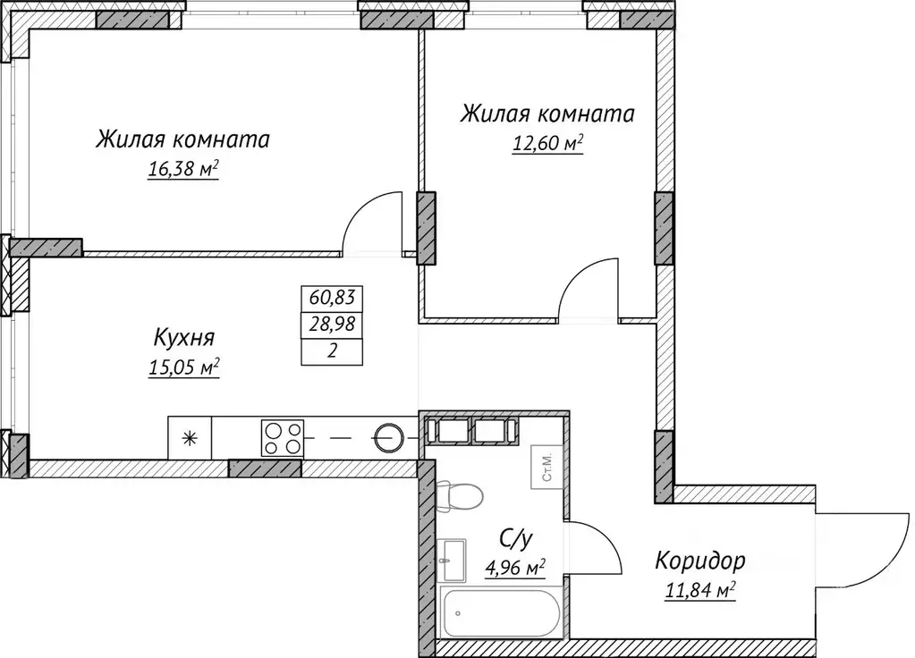 2-к кв. Нижегородская область, Нижний Новгород Сахарный Дол жилой ... - Фото 0