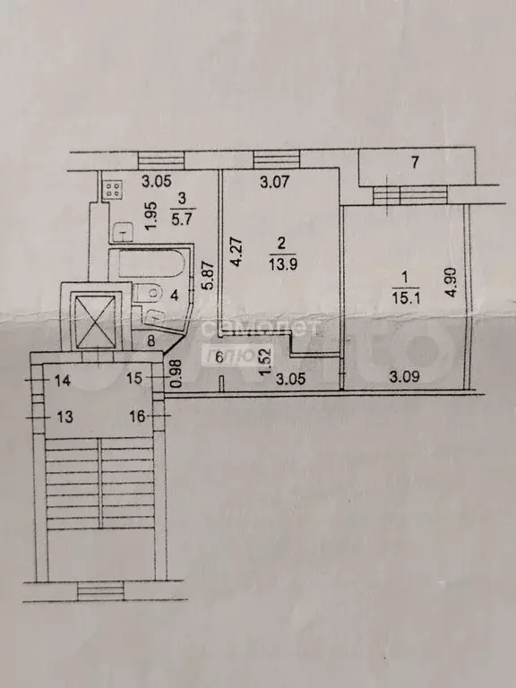 2-к. квартира, 49,8 м, 4/9 эт. - Фото 0