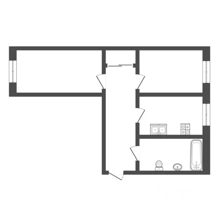 2-к кв. Тюменская область, Тюмень проезд Геологоразведчиков, 21 (42.7 ... - Фото 2