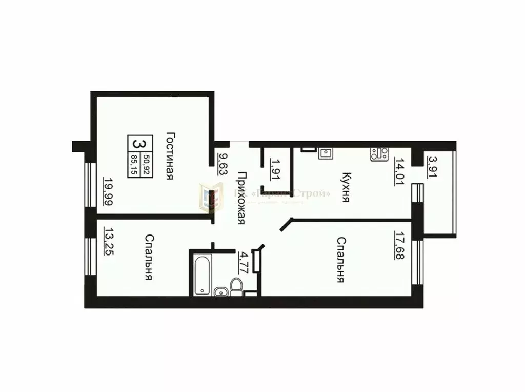 3-комнатная квартира: Ярославль, улица Щорса, 5 (82.27 м) - Фото 1