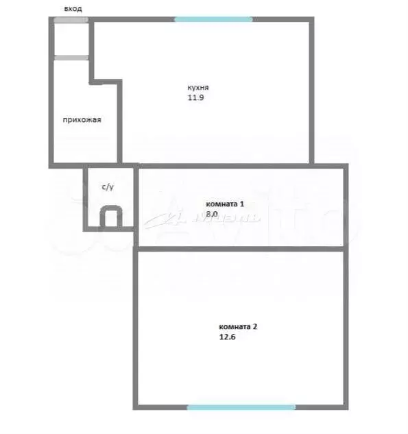 2-к. квартира, 40 м, 1/1 эт. - Фото 0