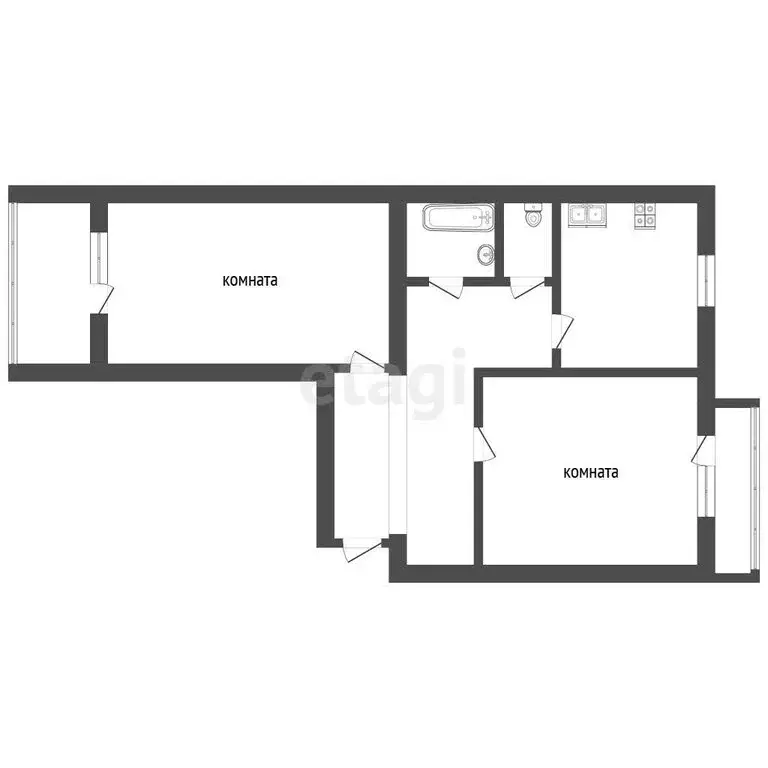 2-комнатная квартира: Ялуторовск, улица Революции, 131А (61.5 м) - Фото 1