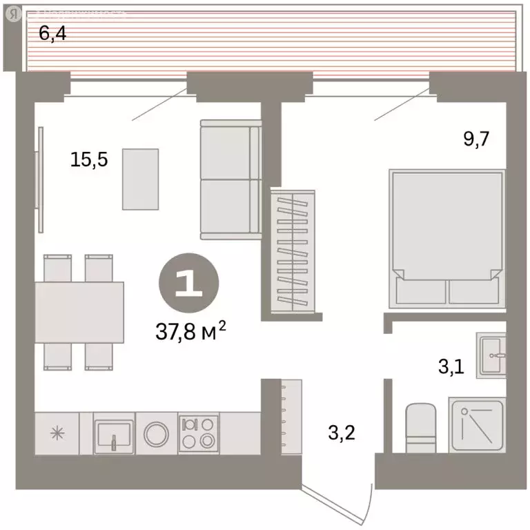1-комнатная квартира: Екатеринбург, жилой район Сортировочный, ... - Фото 2