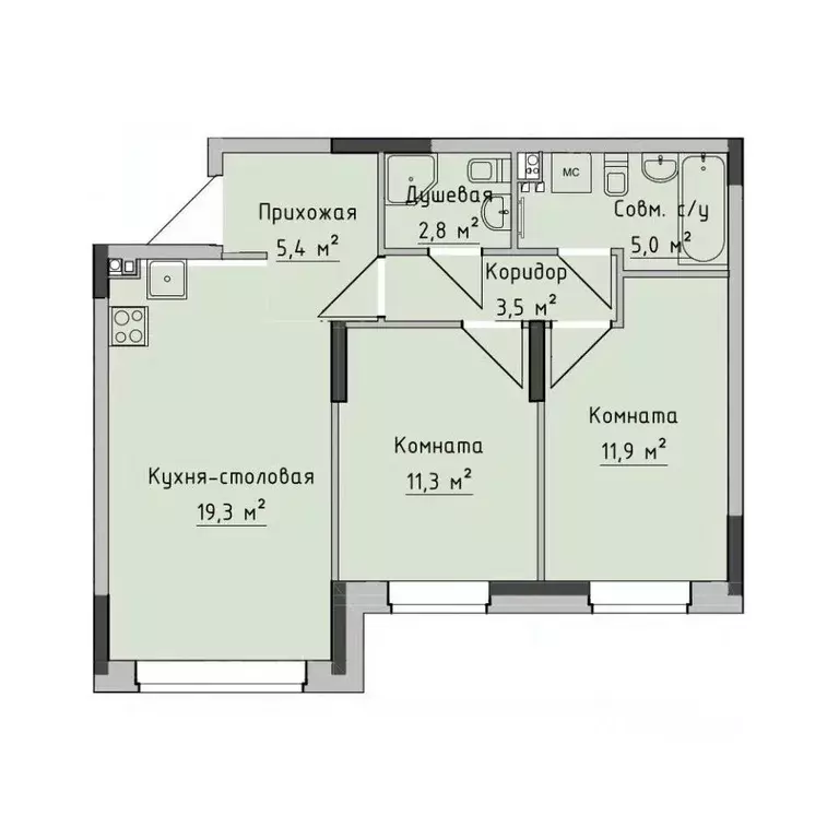 2-к кв. Удмуртия, Ижевск ул. Холмогорова, 89 (58.89 м) - Фото 0