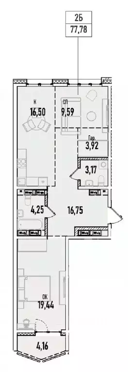 2-к кв. Иркутская область, Иркутск Донская ул., 5Д (77.78 м) - Фото 0