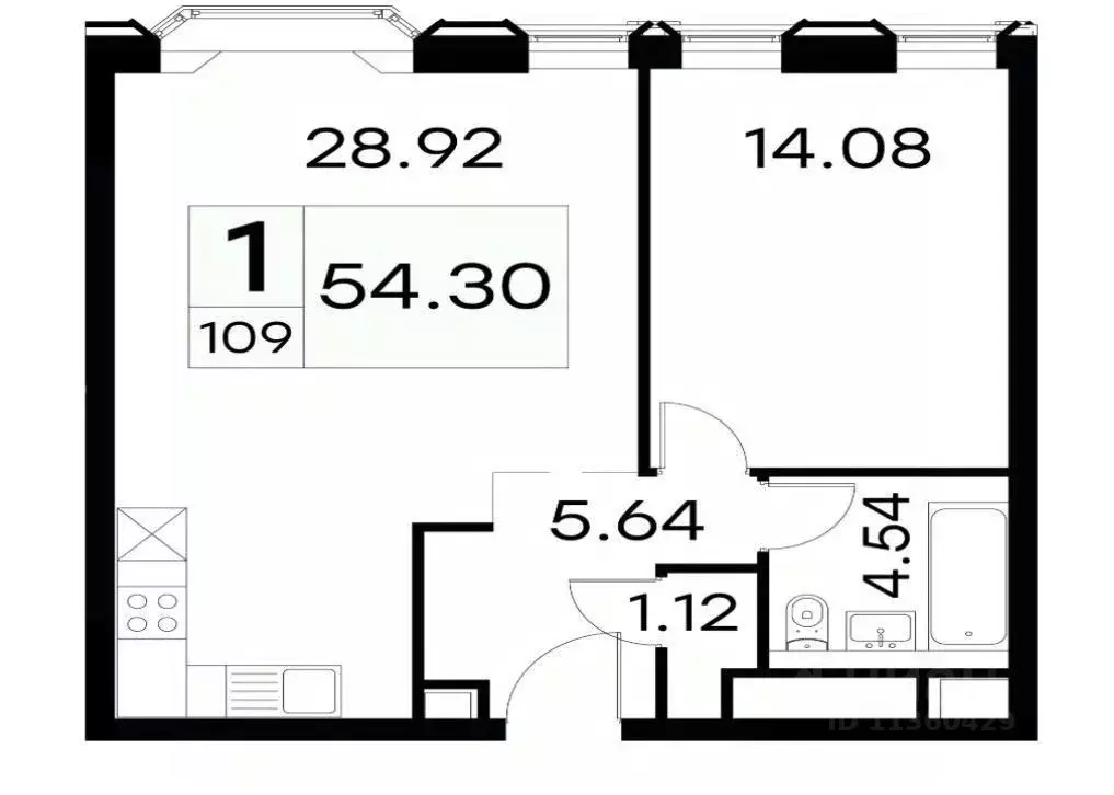 3-к кв. Москва ул. 1-я Ямского Поля, 28С12 (52.75 м) - Фото 1