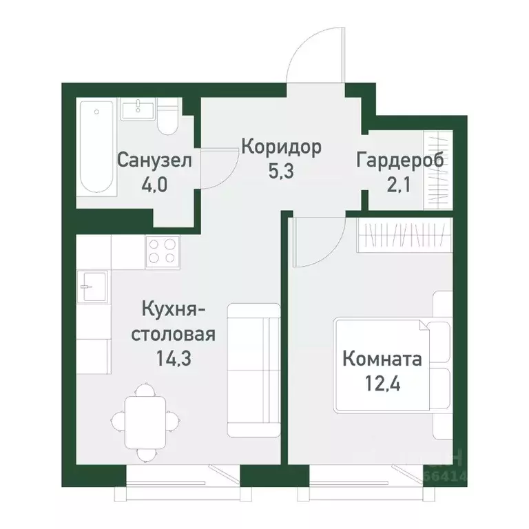 1-к кв. Челябинская область, Челябинский городской округ, пос. ... - Фото 0